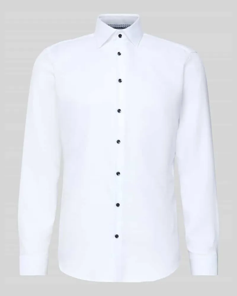 Christian Berg Regular Fit Business Hemd aus Baumwolle mit Kentkragen Weiss