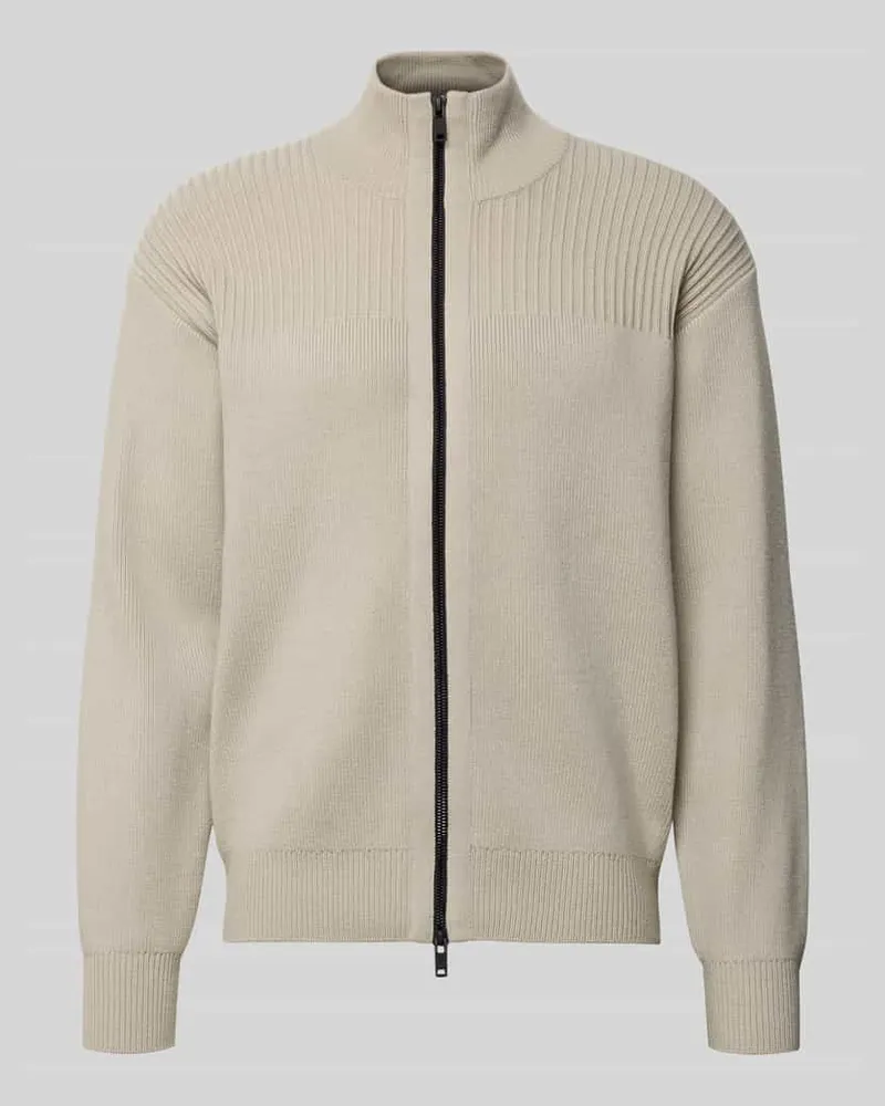 HUGO BOSS Regular Fit Strickjacke aus Woll-Mix Modell 'KRATALO Sand