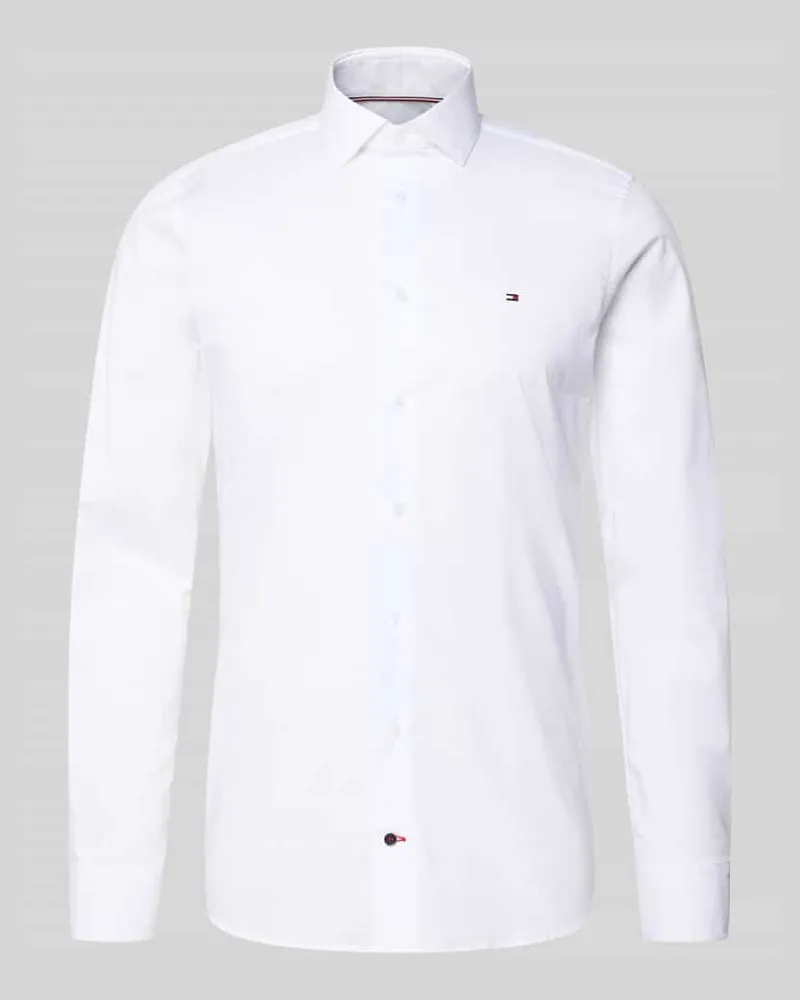 Tommy Hilfiger Slim Fit Businesshemd aus Baumwoll-Mix Weiss