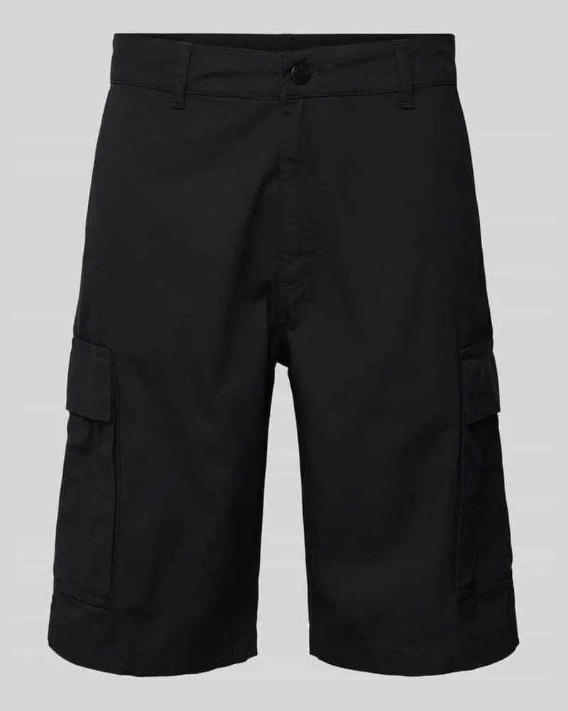 Mazine Regular Fit Cargoshorts mit Label-Stitching Modell 'Melfort Black