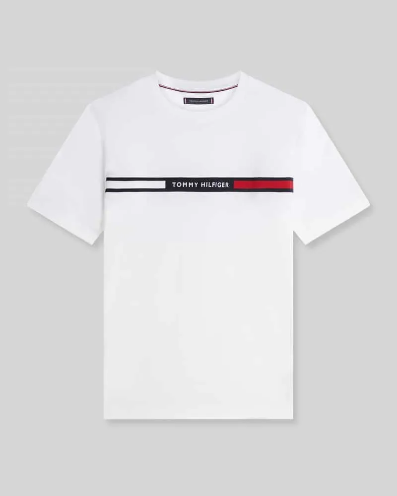 Tommy Hilfiger Regular Fit T-Shirt aus reiner Baumwolle Weiss
