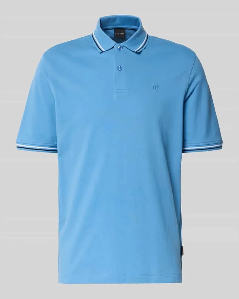 Bugatti Poloshirt mit kurzer Knopfleiste 
