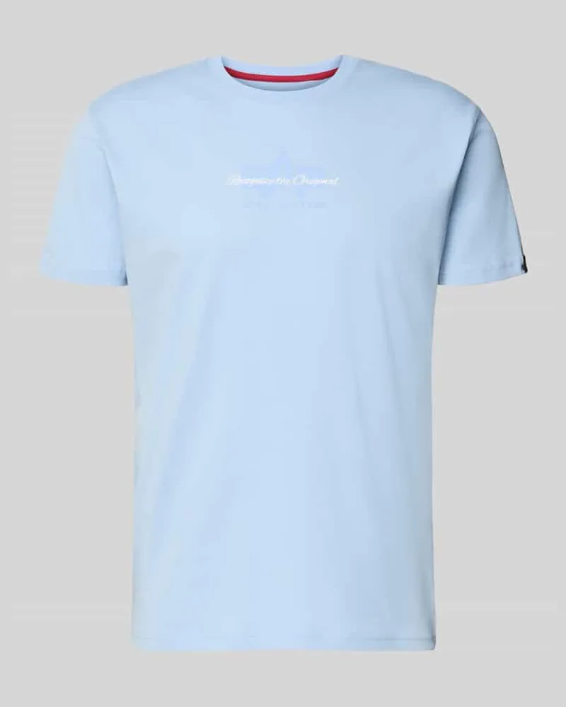 Alpha Industries T-Shirt mit Label-Detail Hellblau