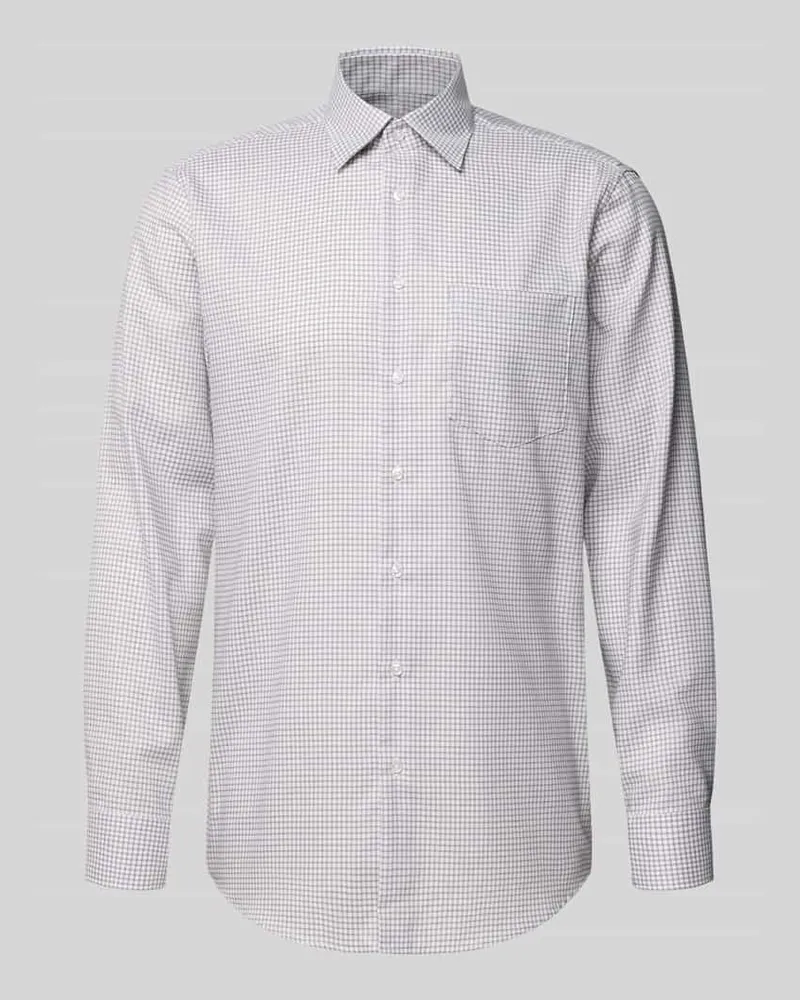 Seidensticker Regular Fit Businesshemd aus Baumwolle mit Button Down Kragen Sand