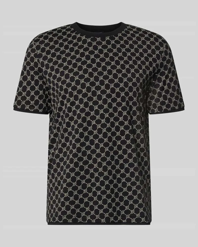 JOOP! T-Shirt mit Logo-Muster und Rundhalsausschnitt Black