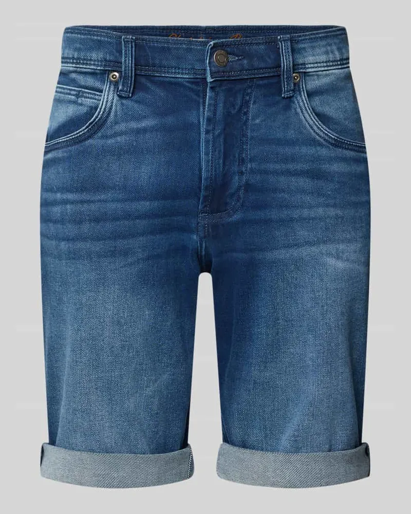 Christian Berg Bermudas im 5-Pocket-Design mit Aufschlag Blau