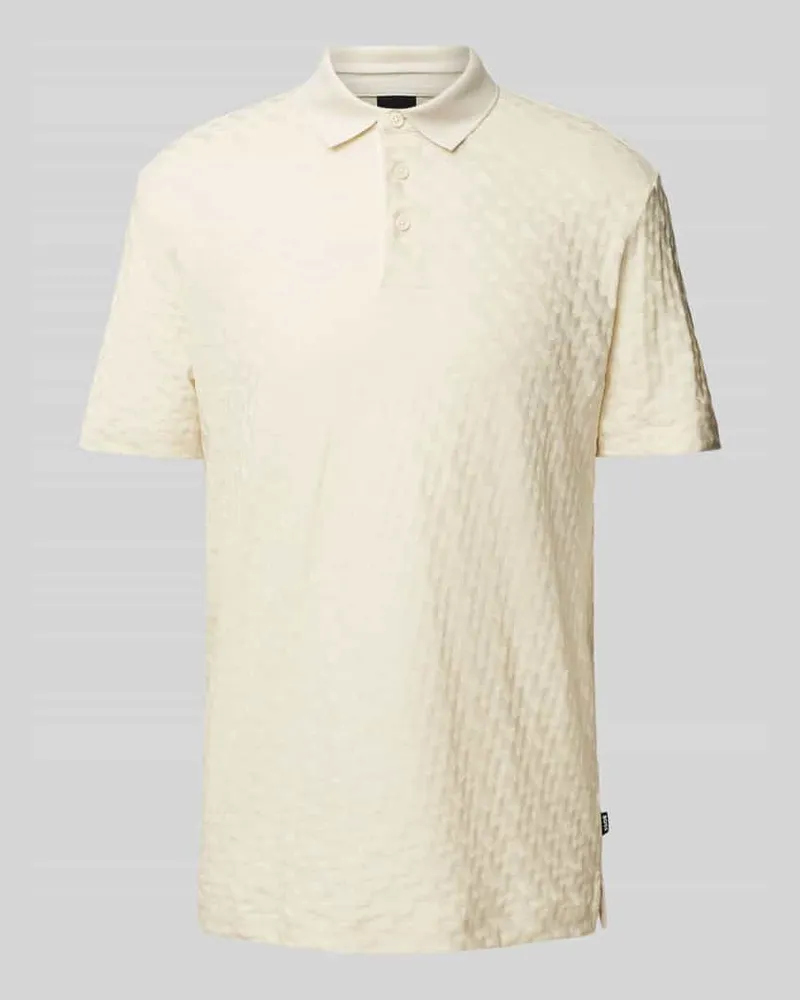 HUGO BOSS Poloshirt mit kurzer Knopfleiste Offwhite