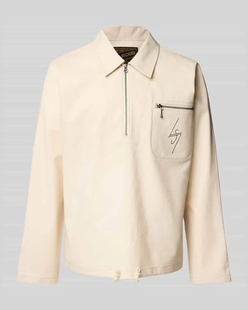 Deus Ex Machina Sweatshirt mit kurzem Reißverschluss Modell 'SPECTER Offwhite