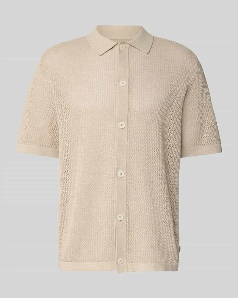 Jack & Jones Freizeithemd mit Knopfleiste Modell 'AARTO Offwhite