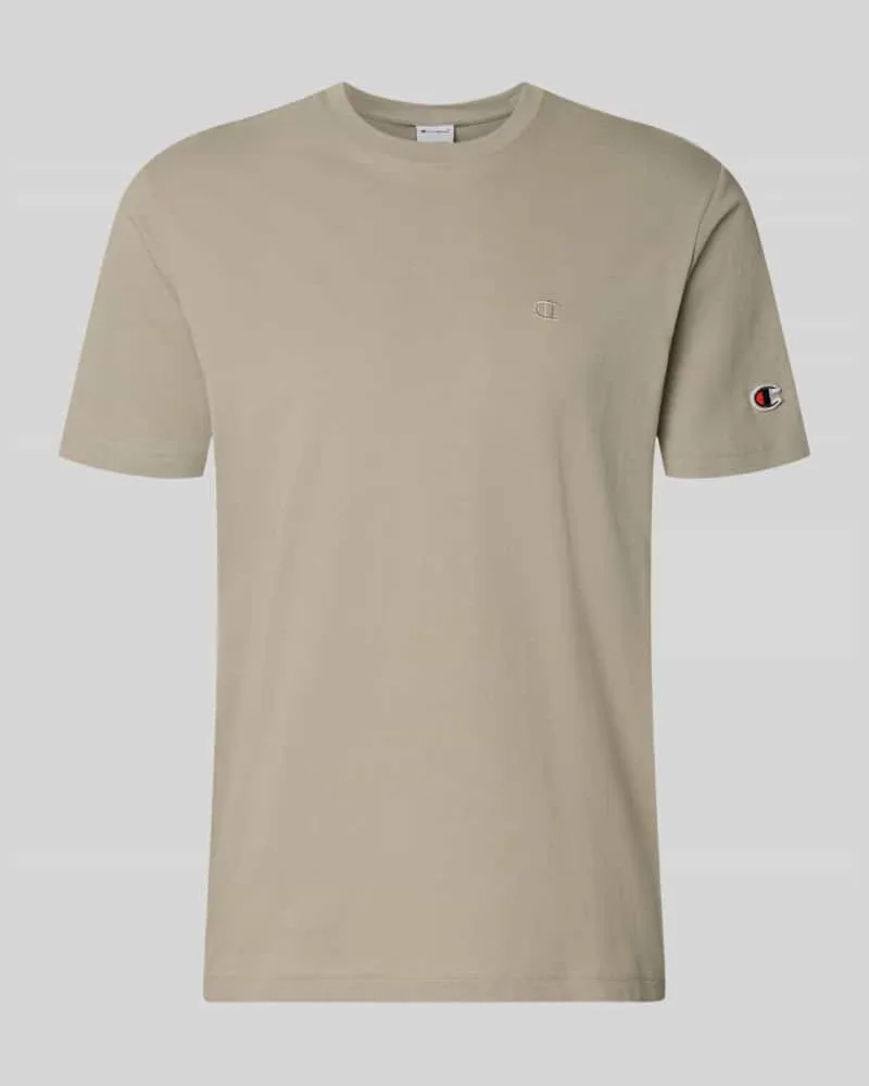 Champion T-Shirt mit Label-Stitchings und Rundhalsausschnitt Beige