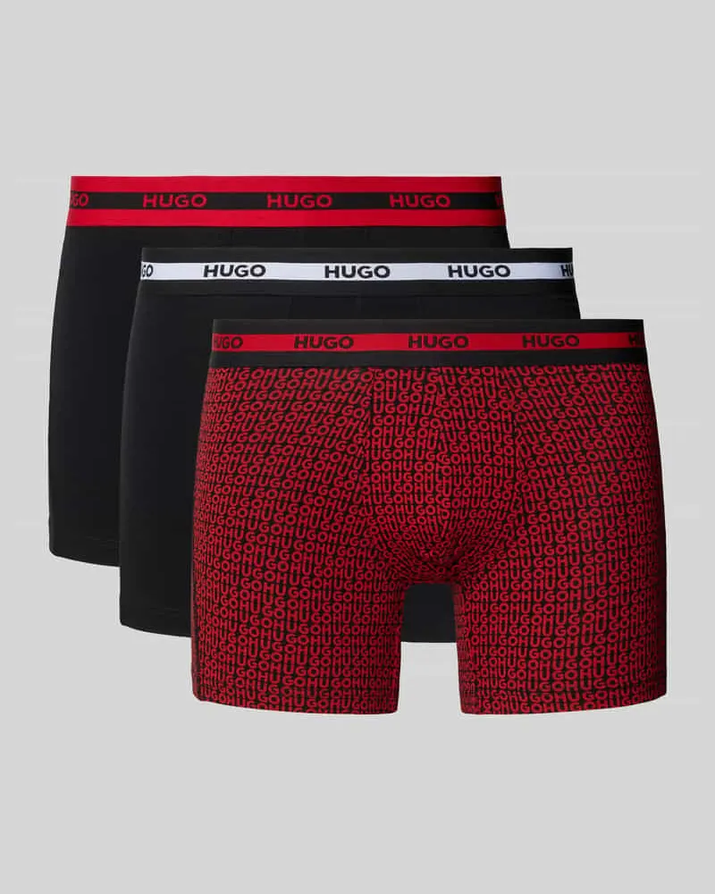 HUGO BOSS Regular Fit Boxershorts aus Baumwoll-Mix im 3er-Pack Rot