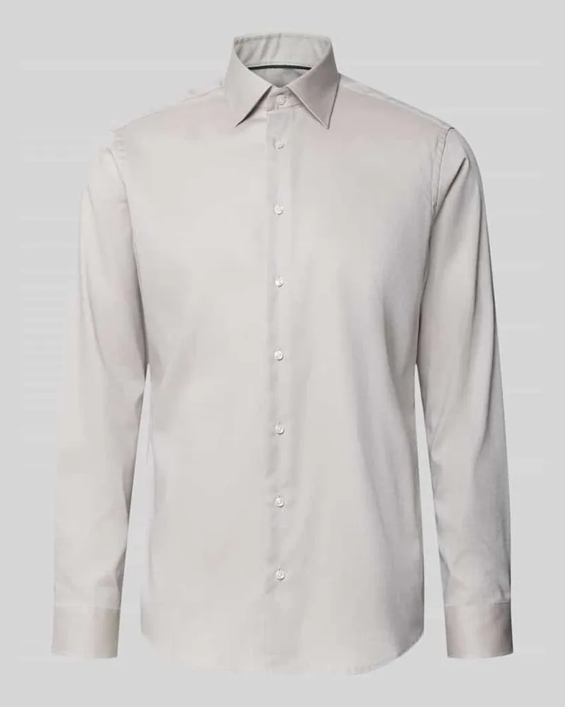 Christian Berg Regular Fit Business-Hemd mit Kentkragen Taupe