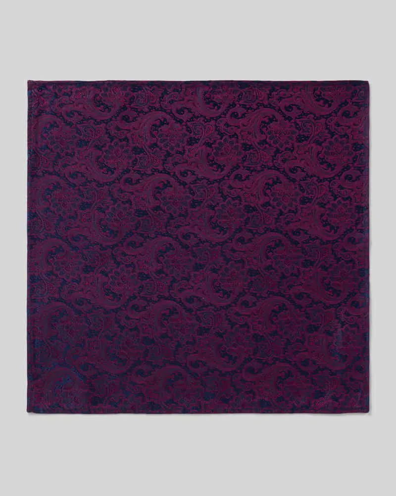 Monti Seideneinstecktuch mit Allover-Muster Dunkelrot