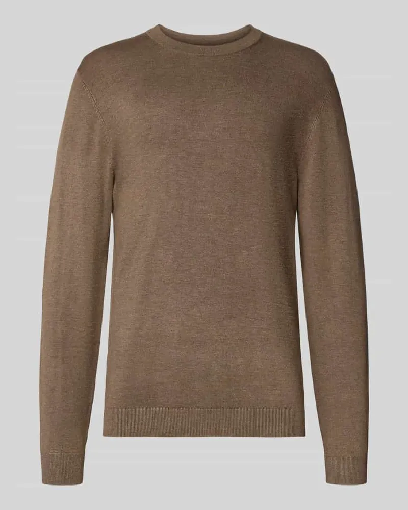 McNeal Strickpullover mit gerippten Abschlüssen Mittelbraun