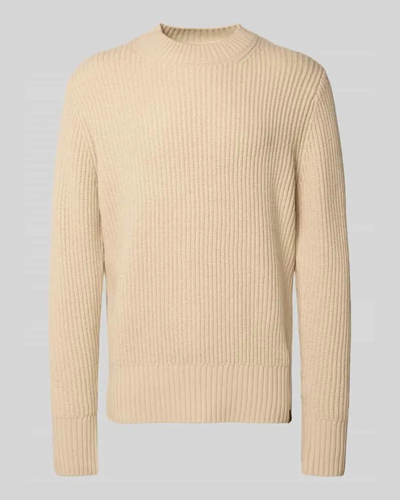 G-STAR RAW Strickpullover mit gerippten Abschlüssen Offwhite