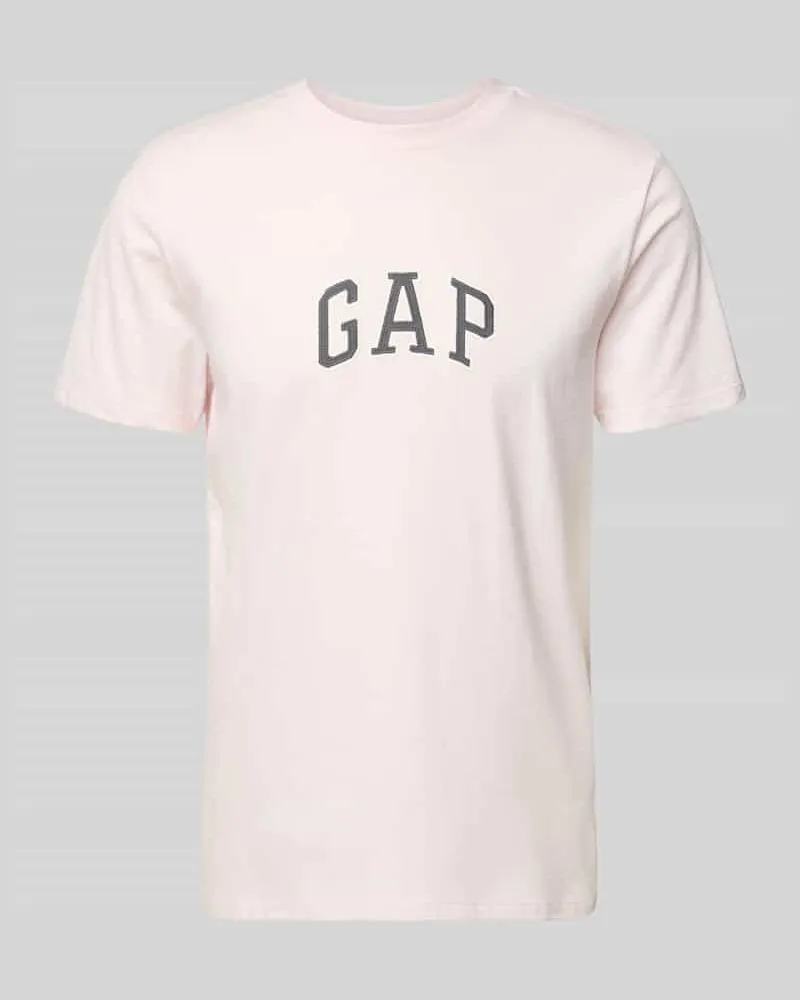 GAP T-Shirt mit Logo-Patch und Rundhalsausschnitt Hellrosa