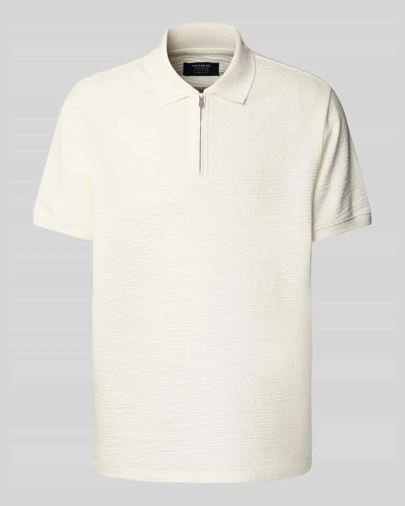 McNeal Poloshirt mit kurzem Reißverschluss Offwhite