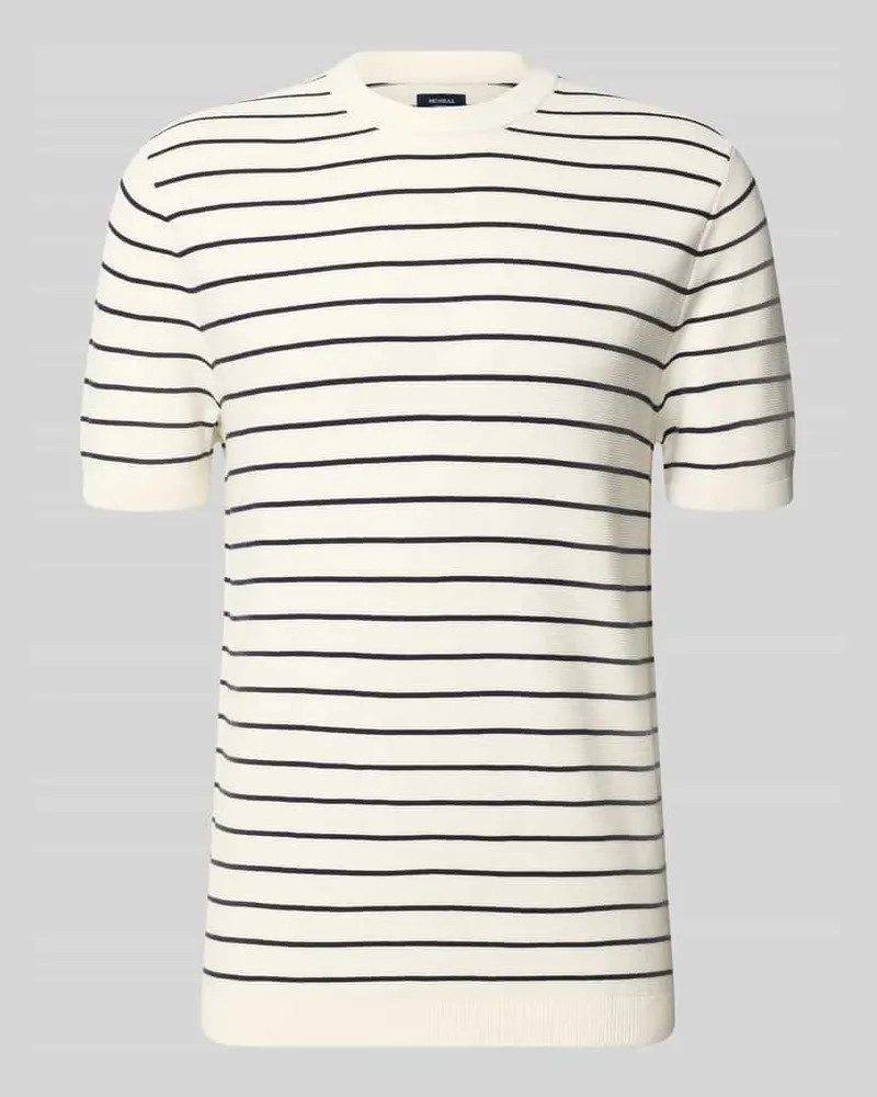 McNeal Strickshirt mit geripptem Rundhalsausschnitt Ecru