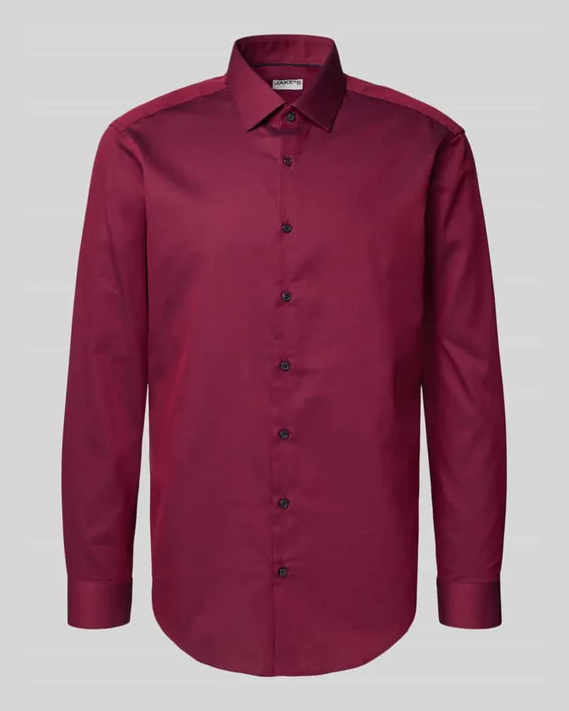 JAKE*S Regular Fit Business-Hemd mit Kentkragen Rostrot