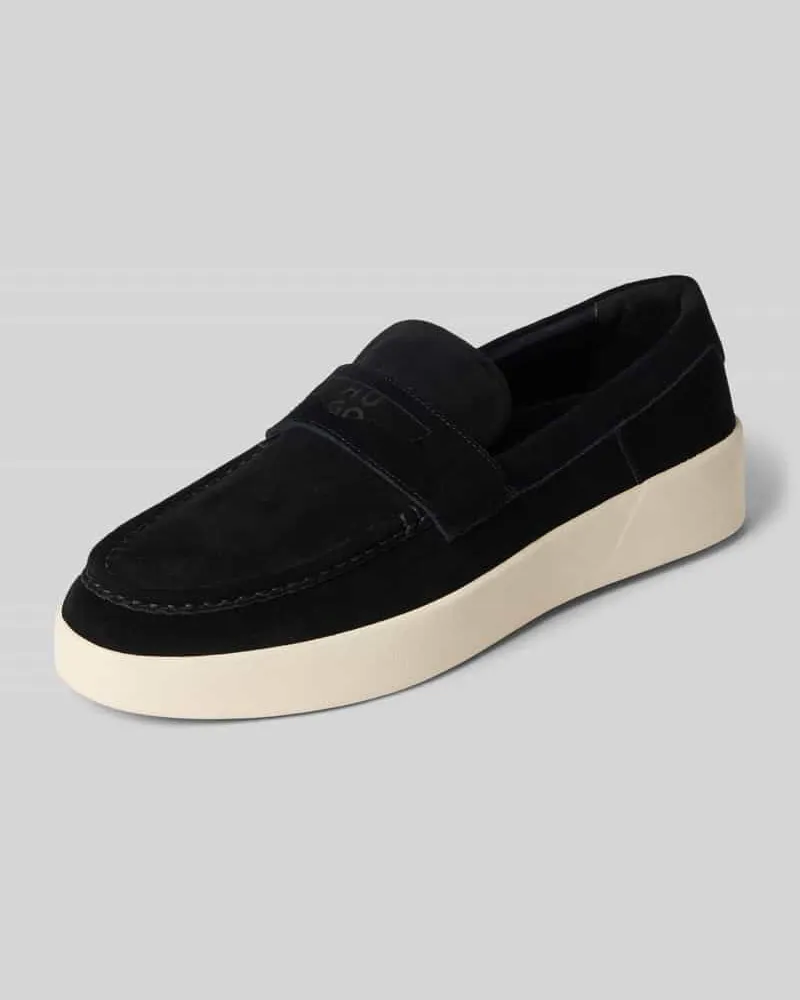 HUGO BOSS Loafer aus echtem Rindsleder Modell 'Lyde_mocc_sd Black