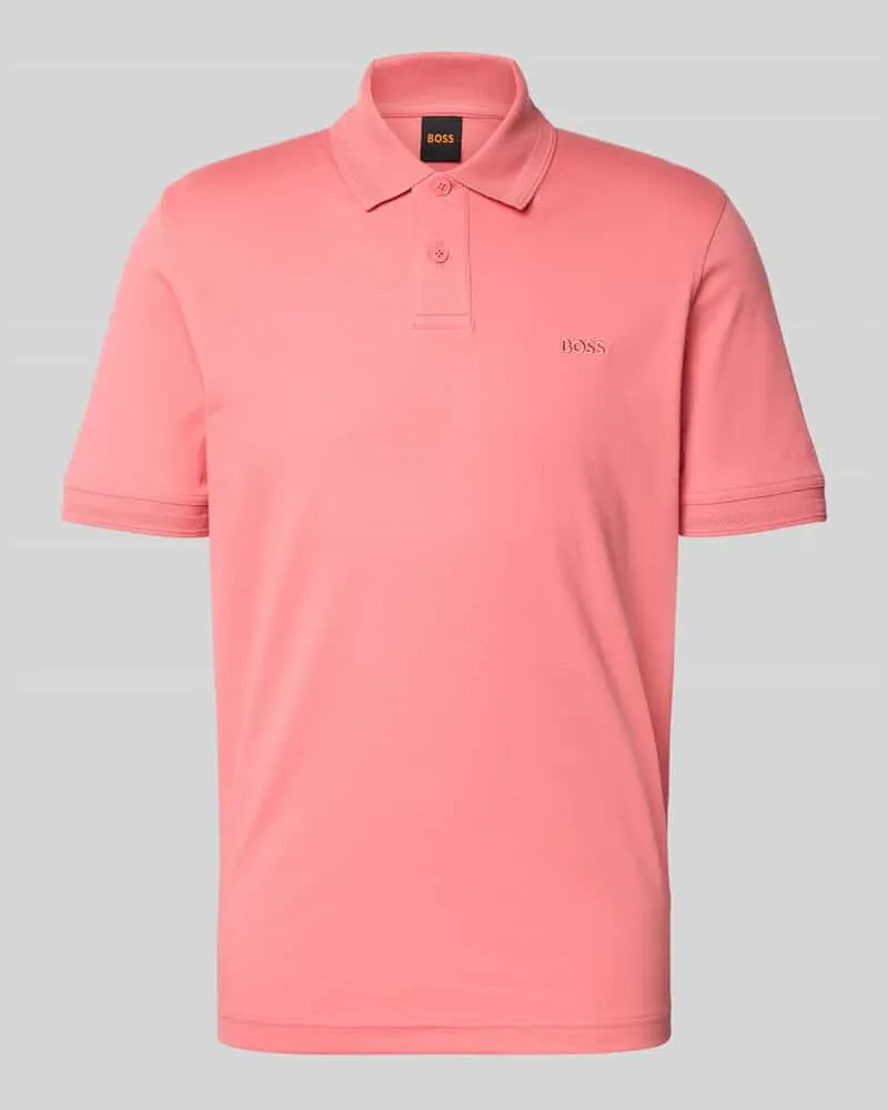 HUGO BOSS Regular Fit Poloshirt aus reiner Baumwolle Modell 'PE_INTERLOCK Hellrot