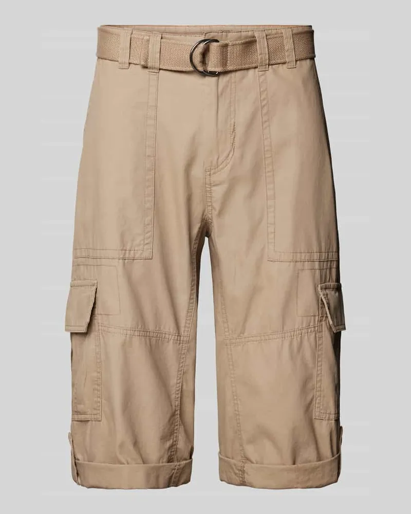 McNeal Cargoshorts mit fixierten Beinumschlägen Beige