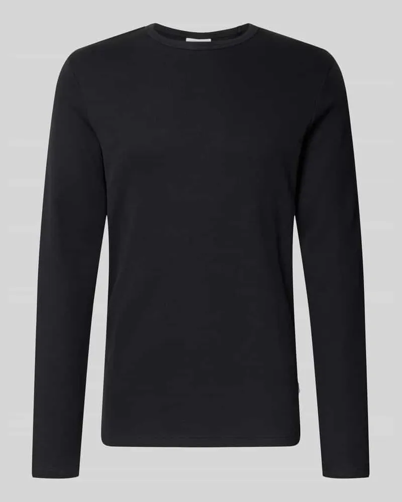 Lindbergh Longsleeve mit Rundhalsausschnitt und Label-Detail 