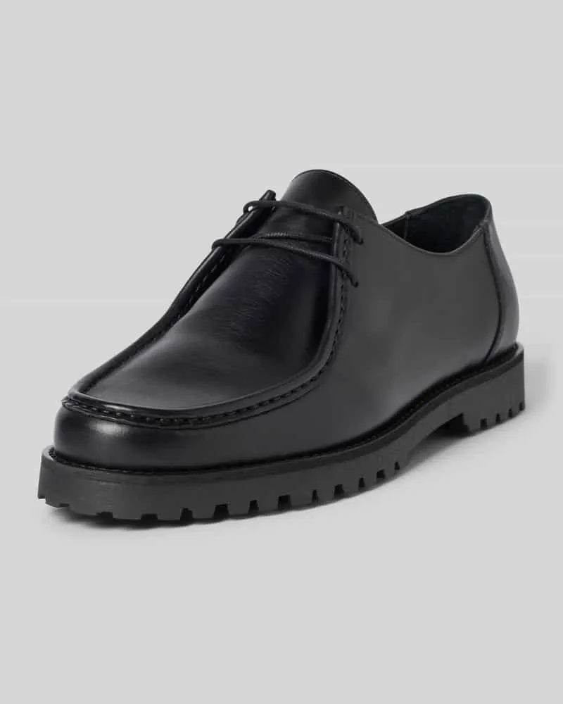 Garment Project Schnürschuhe aus Leder Modell 'OLLIE MOC TOE Black