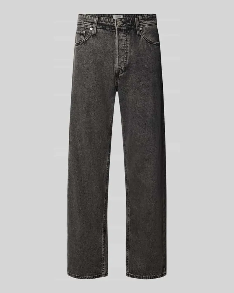 Jack & Jones Straight Fit Jeans aus reiner Baumwolle Modell 'Eddie Black