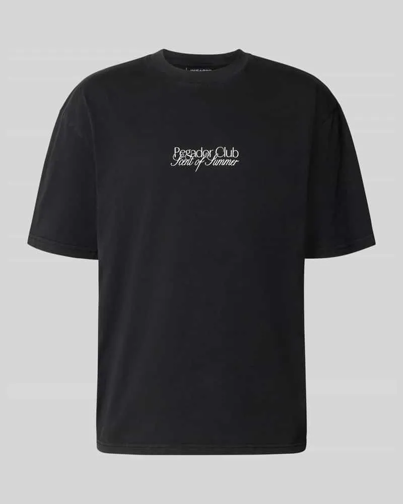 PEGADOR Oversized T-Shirt mit Label-Print Modell 'Ramon Anthrazit