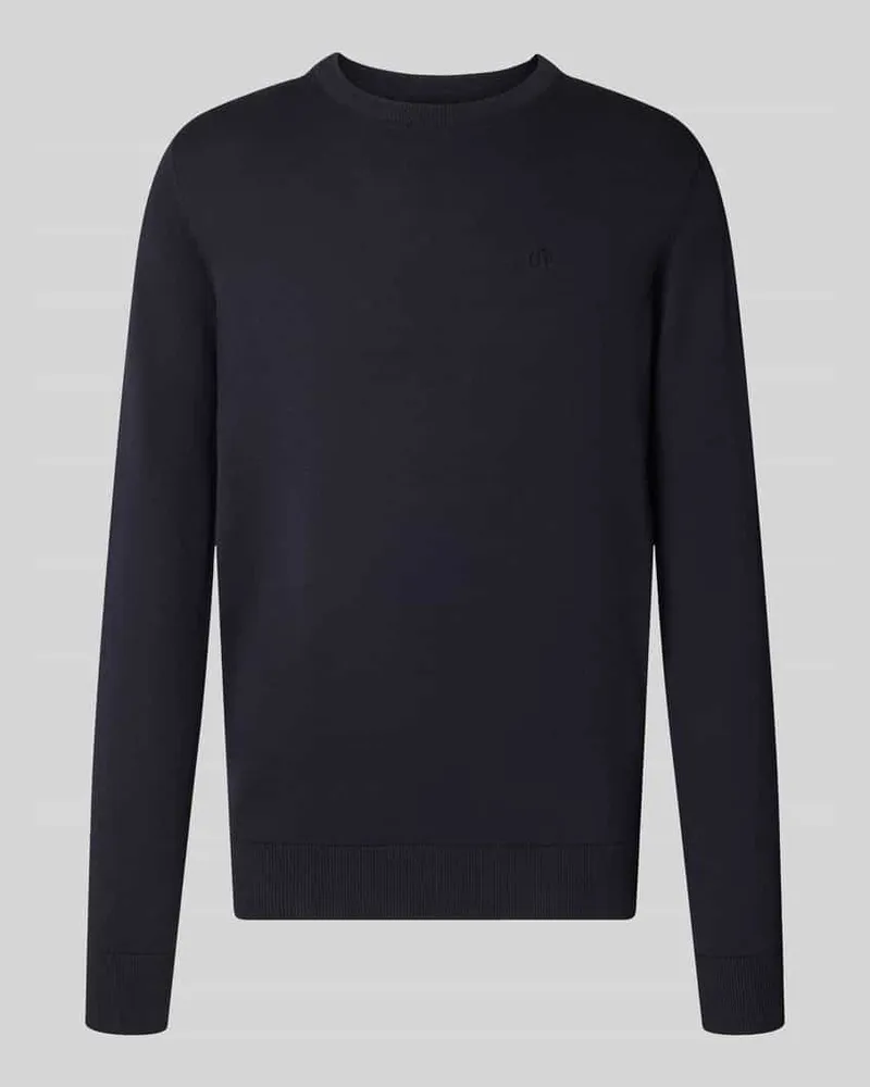 Bugatti Relaxed Fit Strickpullover aus reiner Baumwolle Marine