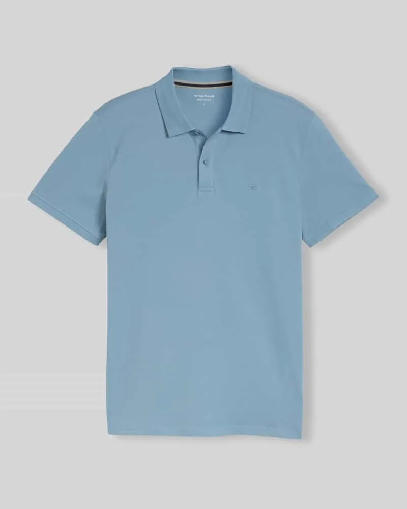Tom Tailor Regular Fit Poloshirt aus reiner Baumwolle Rauchblau