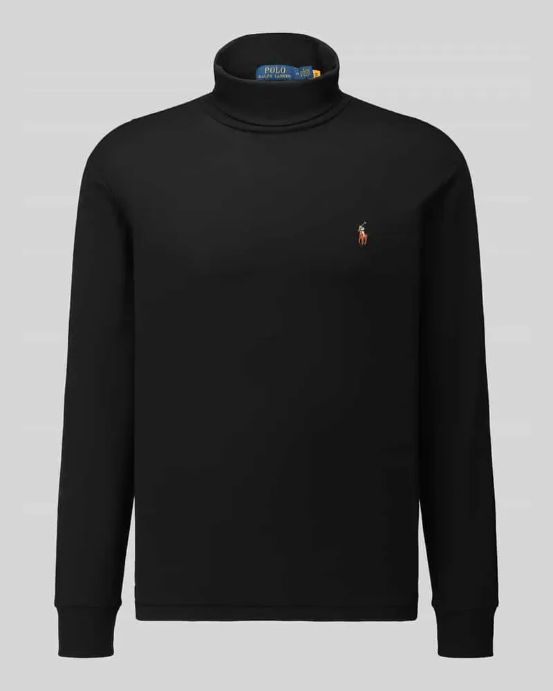 Ralph Lauren Regular Fit Rollkragenpullover aus reiner Baumwolle Black