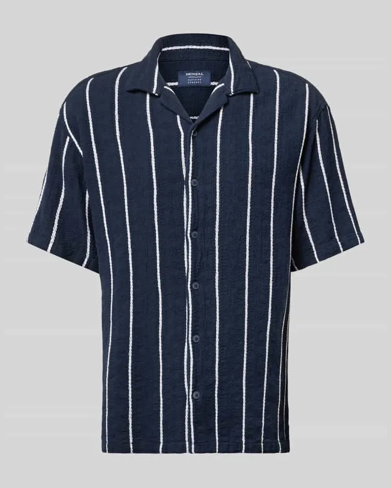 McNeal Regular Fit Freizeithemd mit Streifenmuster Dunkelblau