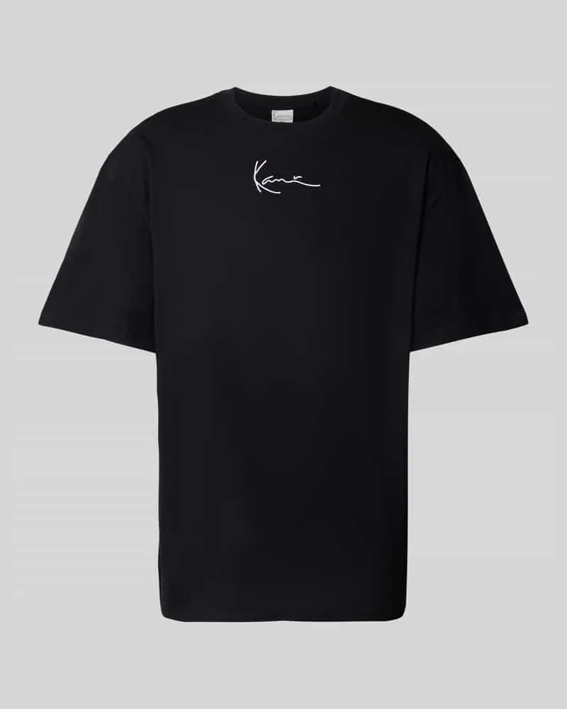 Karl Kani T-Shirt mit Label-Stitching und Rundhalsausschnitt Black