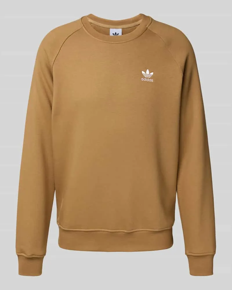 adidas Sweatshirt mit Label-Stitching Mittelbraun