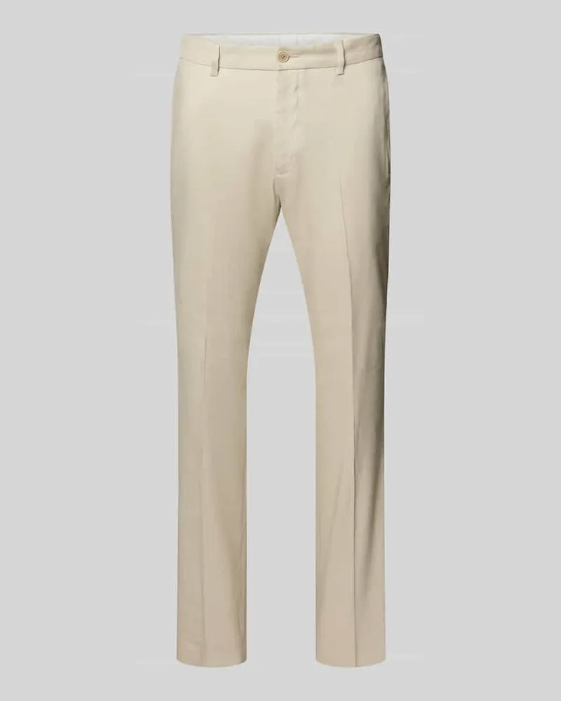 S.Oliver Regular Fit Anzughose aus Leinen-Mix Beige