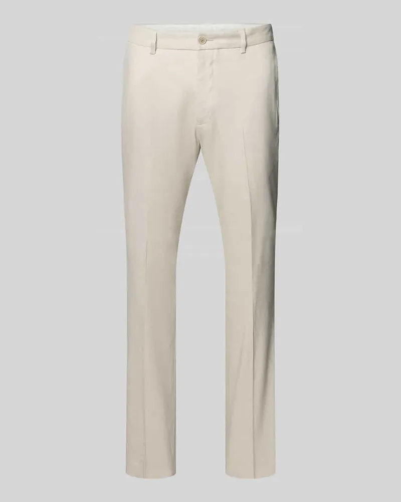 S.Oliver Regular Fit Anzughose aus Leinen-Mix Beige