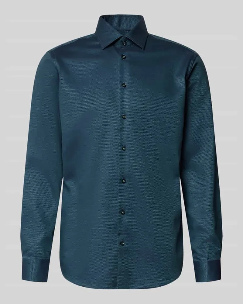 Christian Berg Regular Fit Businesshemd aus Baumwolle mit Kentkragen Schilf