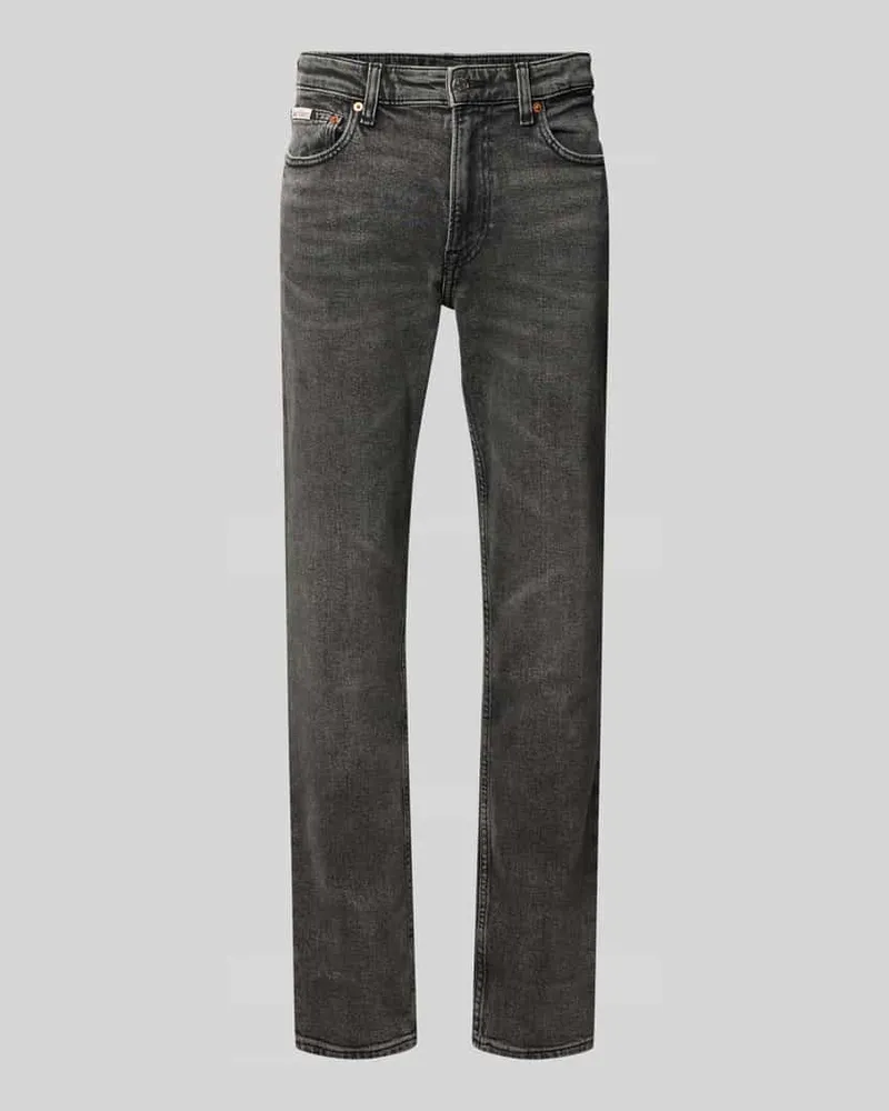 Calvin Klein Slim Fit Jeans aus Baumwoll-Mix Dunkelgrau