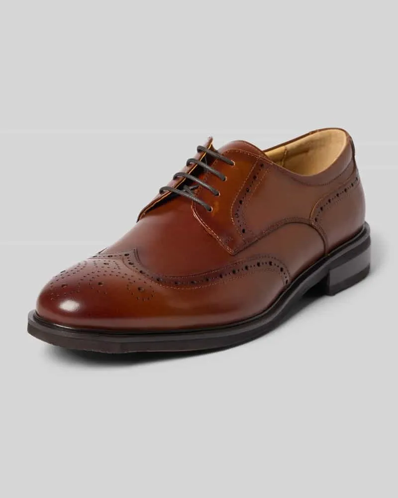 Carl Gross Derby aus Leder mit Loch-Muster Modell 'ULRICH Cognac