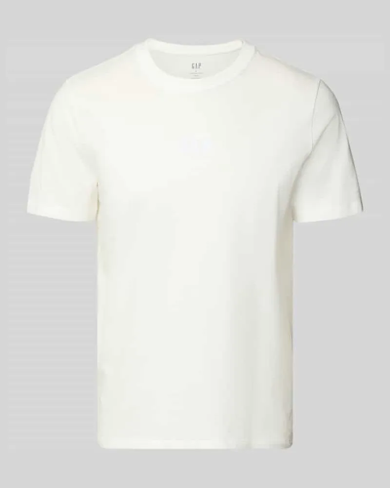 GAP T-Shirt mit Rundhalsausschnitt und Label-Stitching Offwhite