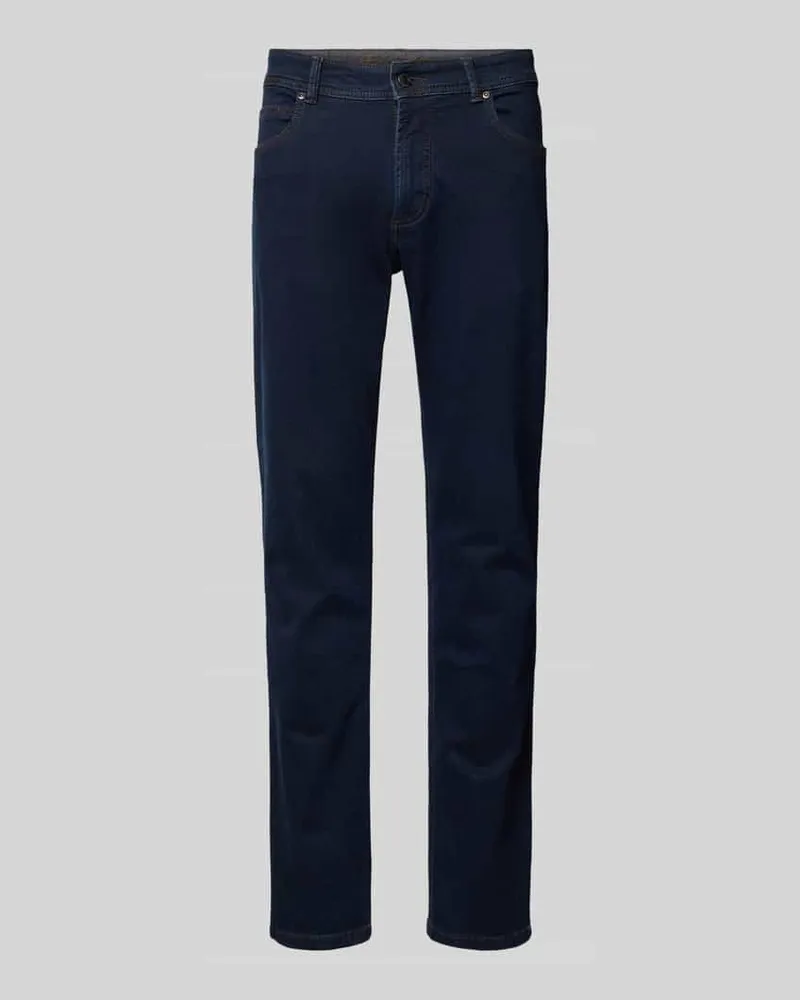 Christian Berg Straight Fit Jeans mit Brand-Detail Jeansblau