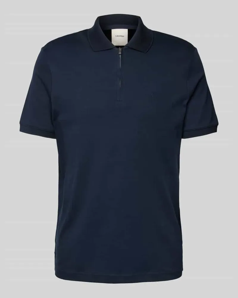Calvin Klein Slim Fit Poloshirt mit Logo-Stitching Modell 'LIQUID TOUCH Marine