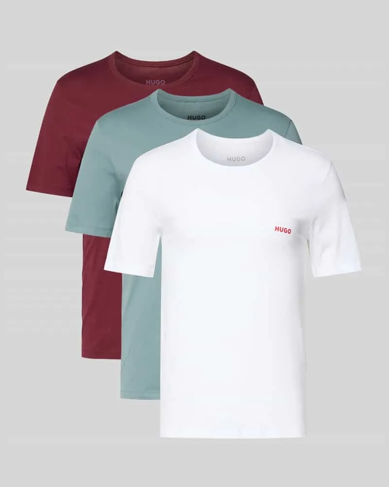 HUGO BOSS Regular Fit T-Shirt Set im 3er-Pack Dunkelrot