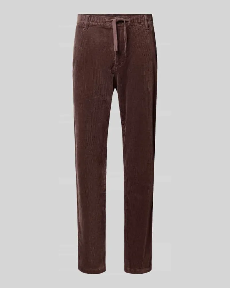 S.Oliver Regular Fit Cordhose mit Tunnelzugbund Schoko
