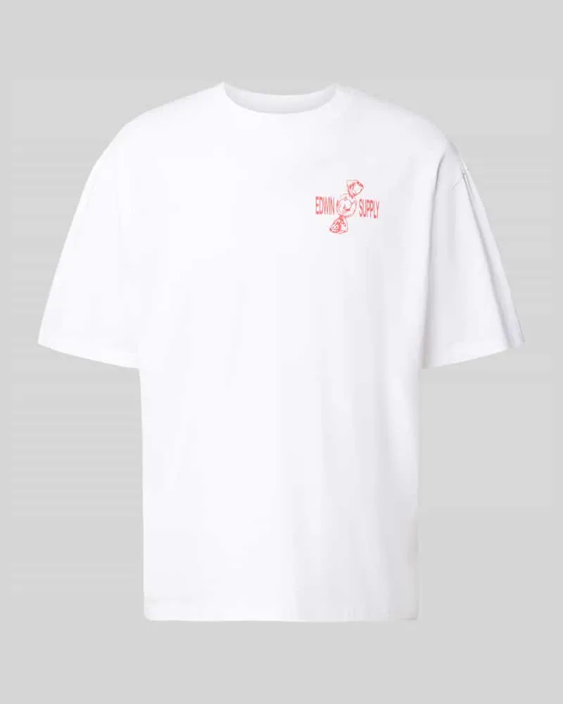 Edwin Jeans T-Shirt mit rückseitigem Print Modell 'SORRY TOKYO Weiss