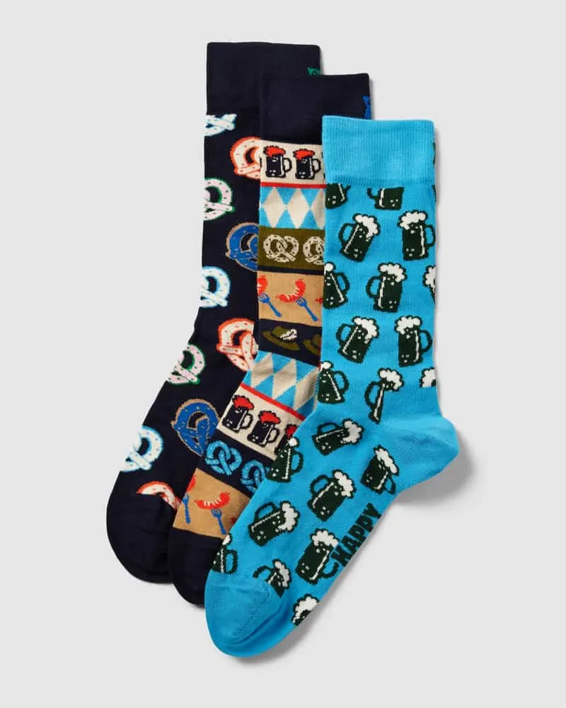Happy Socks Socken mit Allover-Print im 3er-Pack Modell 'Oktoberfest 