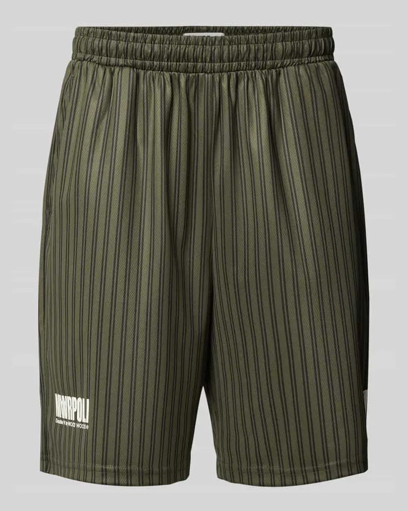 Wood Wood Regular Fit Shorts mit Label-Print Modell 'Lama Khaki