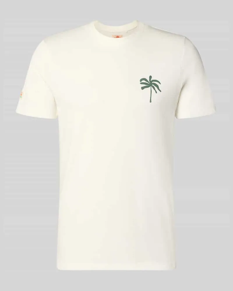 Blend T-Shirt mit Motiv-Print Modell 'SUN PALMS Weiss